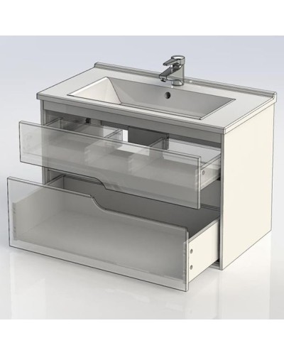 Тумба под раковину Aquanet Модена 85 196965 подвесная Белый глянец