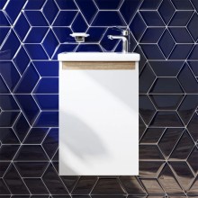 Тумба с раковиной белый глянец 45 см Am.Pm X-Joy M85AFHX0451WG + M85AWCC0452WG