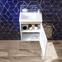 Тумба с раковиной белый глянец 45 см Am.Pm X-Joy M85AFHX0451WG + M85AWCC0452WG