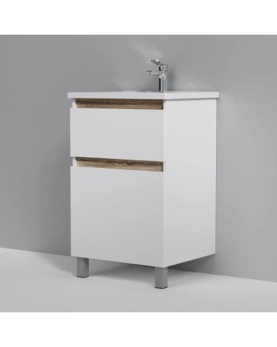 Тумба с раковиной белый глянец 55 см Am.Pm X-Joy M85AFSX0552WG + M85AWCC0552WG