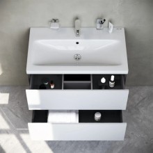 Тумба с раковиной белый глянец 76 см Am.Pm Gem M90FHX07522WG + M90WCC0752WG