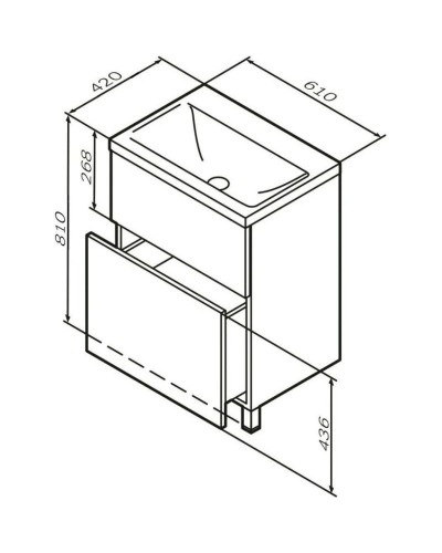 Тумба с раковиной белый глянец 61 см Am.Pm Gem M90FSX06022WG32 + M90WCC0602WG