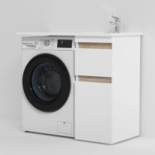 Тумба с раковиной белый глянец 100 см Am.Pm X-Joy M85AFSX0402WG + M85AWPR1001WG