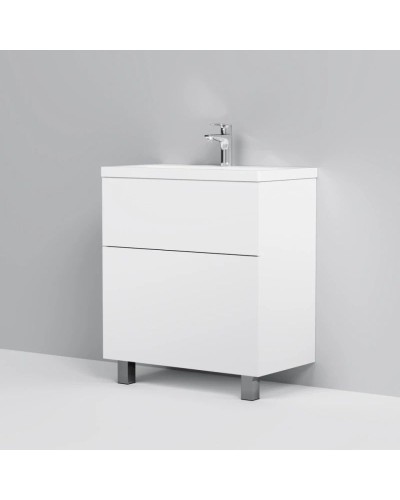 Тумба с раковиной белый глянец 76 см Am.Pm Gem M90FSX07522WG32 + M90WCC0752WG