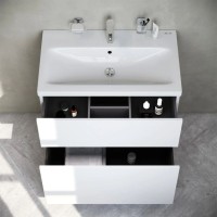 Тумба с раковиной белый глянец 76 см Am.Pm Gem M90FSX07522WG32 + M90WCC0752WG