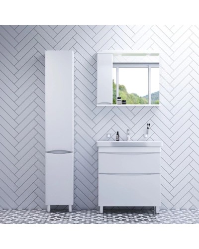 Тумба с раковиной белый глянец 80 см Am.Pm Like M80FSX0802WG + M80WCC0802WG