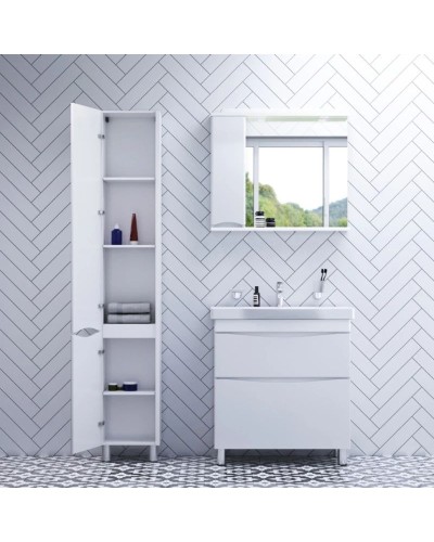 Тумба с раковиной белый глянец 80 см Am.Pm Like M80FSX0802WG + M80WCC0802WG