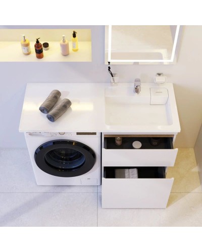 Тумба с раковиной белый глянец 120 см Am.Pm X-Joy M85AFSX0602WG + M85AWPR1201WG