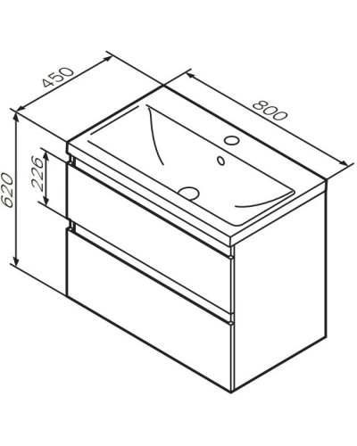 Тумба с раковиной белый глянец 80 см Am.Pm X-Joy M85AFHX0802WG + M85AWCC0802WG