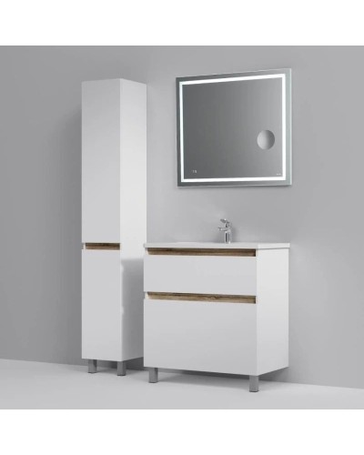 Тумба с раковиной белый глянец 80 см Am.Pm X-Joy M85AFSX0802WG + M85AWCC0802WG