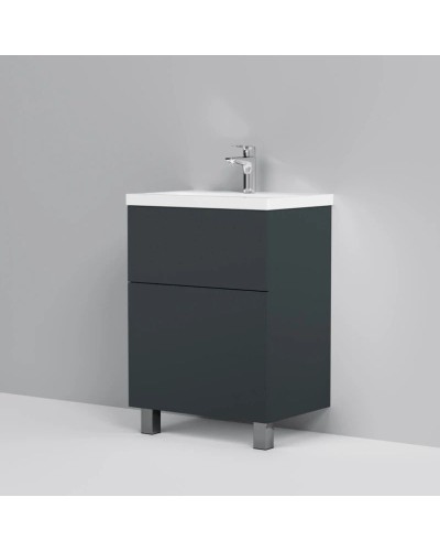 Тумба с раковиной графит матовый 61 см Am.Pm Gem M90FSX06022GM32 + M90WCC0602WG
