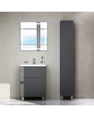 Тумба с раковиной графит матовый 61 см Am.Pm Gem M90FSX06022GM32 + M90WCC0602WG