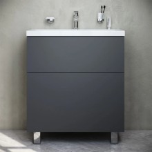 Тумба с раковиной графит матовый 76 см Am.Pm Gem M90FSX07522GM32 + M90WCC0752WG