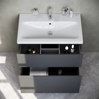 Тумба с раковиной графит матовый 76 см Am.Pm Gem M90FSX07522GM32 + M90WCC0752WG