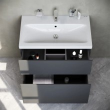 Тумба с раковиной графит матовый 76 см Am.Pm Gem M90FSX07522GM32 + M90WCC0752WG