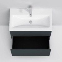 Тумба с раковиной графит матовый 76 см Am.Pm Gem M90FSX07522GM32 + M90WCC0752WG