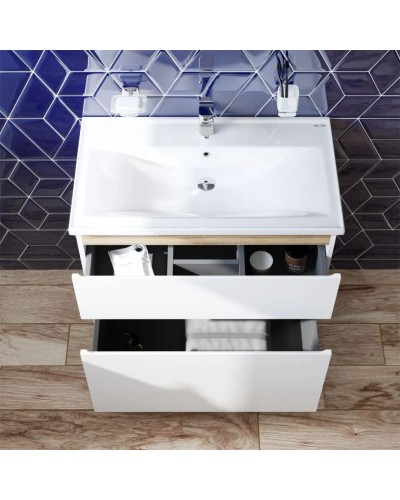 Тумба с раковиной белый глянец 100 см Am.Pm X-Joy M85AFSX1002WG + M85AWCC1002WG