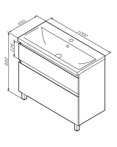 Тумба с раковиной белый глянец 100 см Am.Pm X-Joy M85AFSX1002WG + M85AWCC1002WG