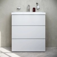 Тумба с раковиной белый глянец 76 см Am.Pm Gem M91FSX0752WG + M90WCC0752WG