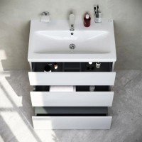 Тумба с раковиной белый глянец 76 см Am.Pm Gem M91FSX0752WG + M90WCC0752WG