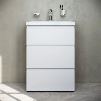 Тумба с раковиной белый глянец 61 см Am.Pm Gem M91FSX0602WG + M90WCC0602WG