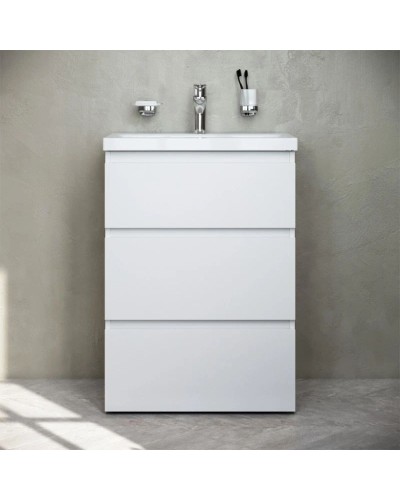 Тумба с раковиной белый глянец 61 см Am.Pm Gem M91FSX0602WG + M90WCC0602WG