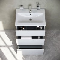 Тумба с раковиной белый глянец 61 см Am.Pm Gem M91FSX0602WG + M90WCC0602WG