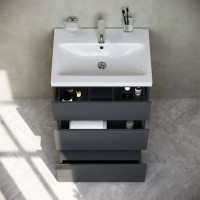 Тумба с раковиной графит матовый 61 см Am.Pm Gem S M91FSX0602GM + M90WCC0602WG