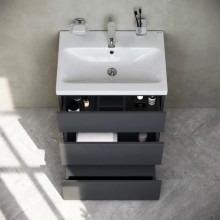 Тумба с раковиной графит матовый 61 см Am.Pm Gem S M91FSX0602GM + M90WCC0602WG