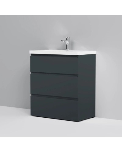 Тумба с раковиной графит матовый 76 см Am.Pm Gem S M91FSX0752GM + M90WCC0752WG