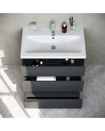 Тумба с раковиной графит матовый 76 см Am.Pm Gem S M91FSX0752GM + M90WCC0752WG