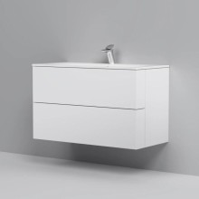 Тумба с раковиной белый глянец 101 см Am.Pm Spirit V2.0 M70AFHX1002WG + M70AWCC1002WG