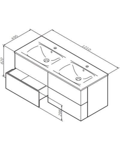 Тумба с раковиной белый глянец 121 см Am.Pm Spirit V2.0 M70AFHD1202WG + M70AWCD1202WG