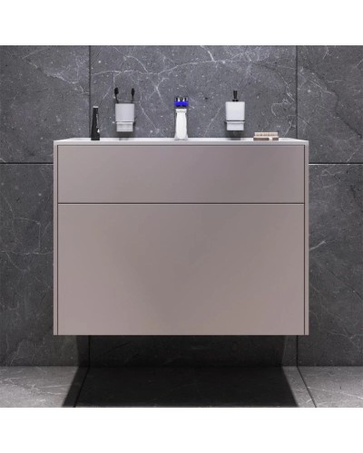 Тумба с раковиной серый матовый 80,8 см Am.Pm Inspire 2.0 M50AFHX0803EGM + M50AWPX0801WG