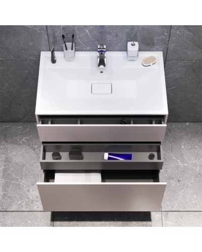 Тумба с раковиной серый матовый 80,8 см Am.Pm Inspire 2.0 M50AFHX0803EGM + M50AWPX0801WG