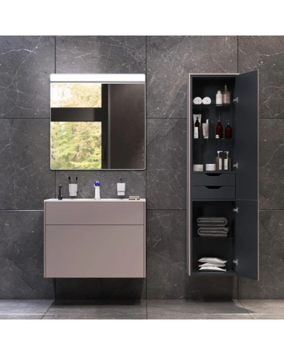 Тумба с раковиной серый матовый 80,8 см Am.Pm Inspire 2.0 M50AFHX0803EGM + M50AWPX0801WG