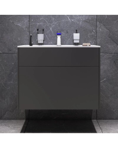 Тумба с раковиной графит матовый 80,8 см Am.Pm Inspire 2.0 M50AFHX0803GM + M50AWPX0801WG
