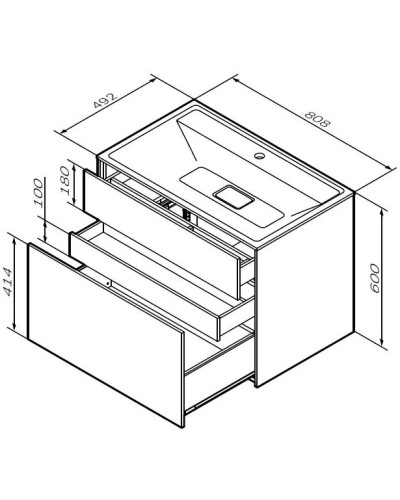Тумба с раковиной графит матовый 80,8 см Am.Pm Inspire 2.0 M50AFHX0803GM + M50AWPX0801WG