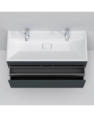Тумба с раковиной графит матовый 120,8 см Am.Pm Inspire 2.0 M50AFHX1203GM + M50AWPC1201WG
