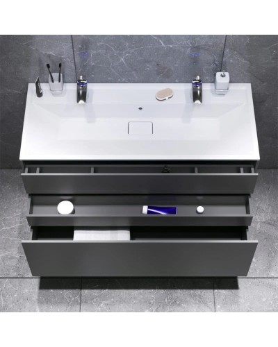 Тумба с раковиной графит матовый 120,8 см Am.Pm Inspire 2.0 M50AFHX1203GM + M50AWPC1201WG