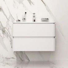 Тумба с раковиной белый глянец 80 см Am.Pm Sensation M30FHX0802WG + M30WPC0801WG