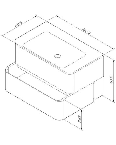 Тумба с раковиной белый глянец 80 см Am.Pm Sensation M30FHX0802WG + M30WPC0801WG