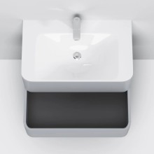 Тумба с раковиной серый шелк глянец 80 см Am.Pm Sensation M30FHX0802FG + M30WPC0801WG