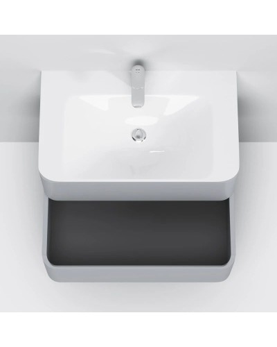 Тумба с раковиной серый шелк глянец 80 см Am.Pm Sensation M30FHX0802FG + M30WPC0801WG