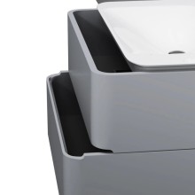 Тумба с раковиной серый шелк глянец 80 см Am.Pm Sensation M30FHX0802FG + M30WPC0801WG