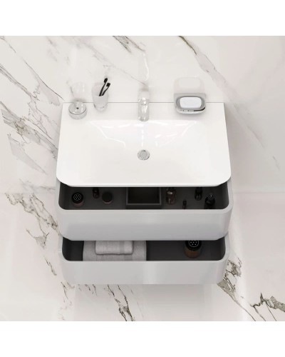 Тумба с раковиной серый шелк глянец 80 см Am.Pm Sensation M30FHX0802FG + M30WPC0801WG