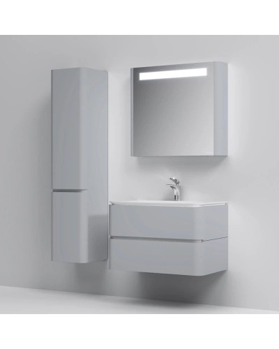 Тумба с раковиной серый шелк глянец 80 см Am.Pm Sensation M30FHX0802FG + M30WPC0801WG