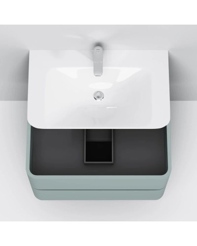 Тумба с раковиной мятный глянец 80 см Am.Pm Sensation M30FHX0802GG + M30WPC0801WG