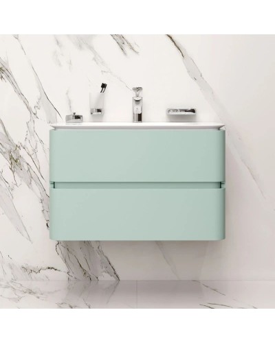 Тумба с раковиной мятный глянец 80 см Am.Pm Sensation M30FHX0802GG + M30WPC0801WG