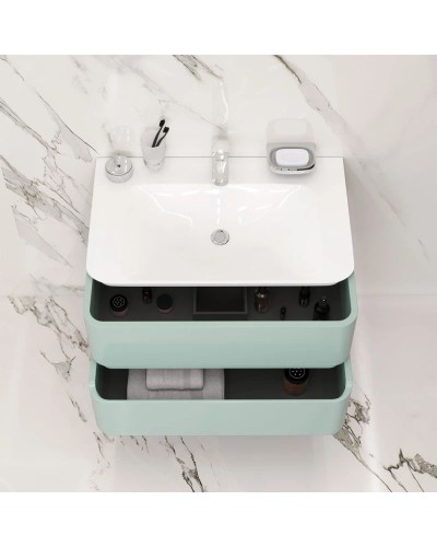 Тумба с раковиной мятный глянец 80 см Am.Pm Sensation M30FHX0802GG + M30WPC0801WG